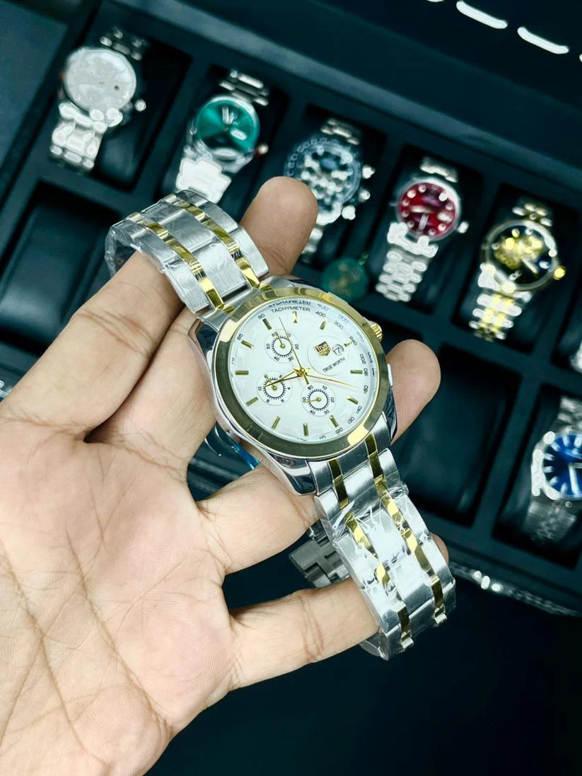True Worth Original Chronograph Quartz Watch - TwoTone White Dial