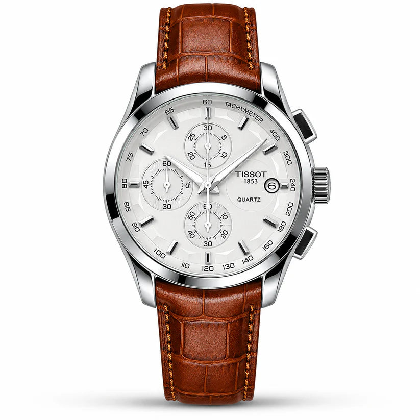 Tsot Leather Strap Chronograph Watch