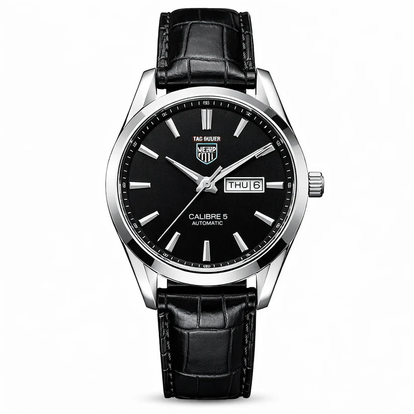 Tag Heuer Calibre 5 Leather Strap Watch