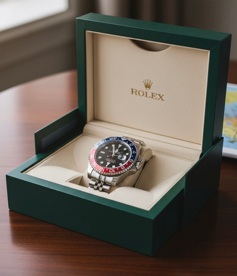 Combo Deal | Rlx Gmt Master II Master Quality Pepsi Edition Blue nd Red Dial + Black Arabic Aura