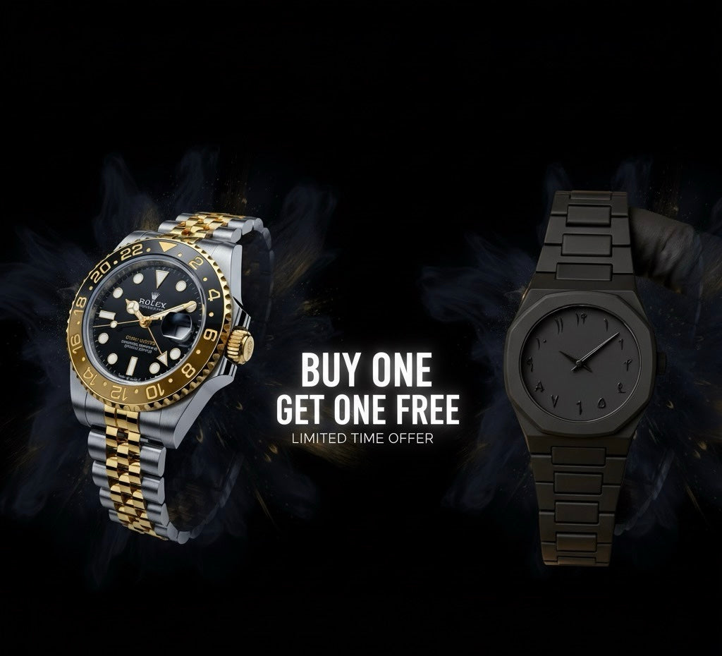 Combo Deal | Rlx Gmt Master II Golden Two Tone Edition Master Quality + Black Arabic Aura