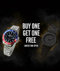 Combo Deal | Rlx Gmt Master II Master Quality Pepsi Edition Blue nd Red Dial + Black Arabic Aura